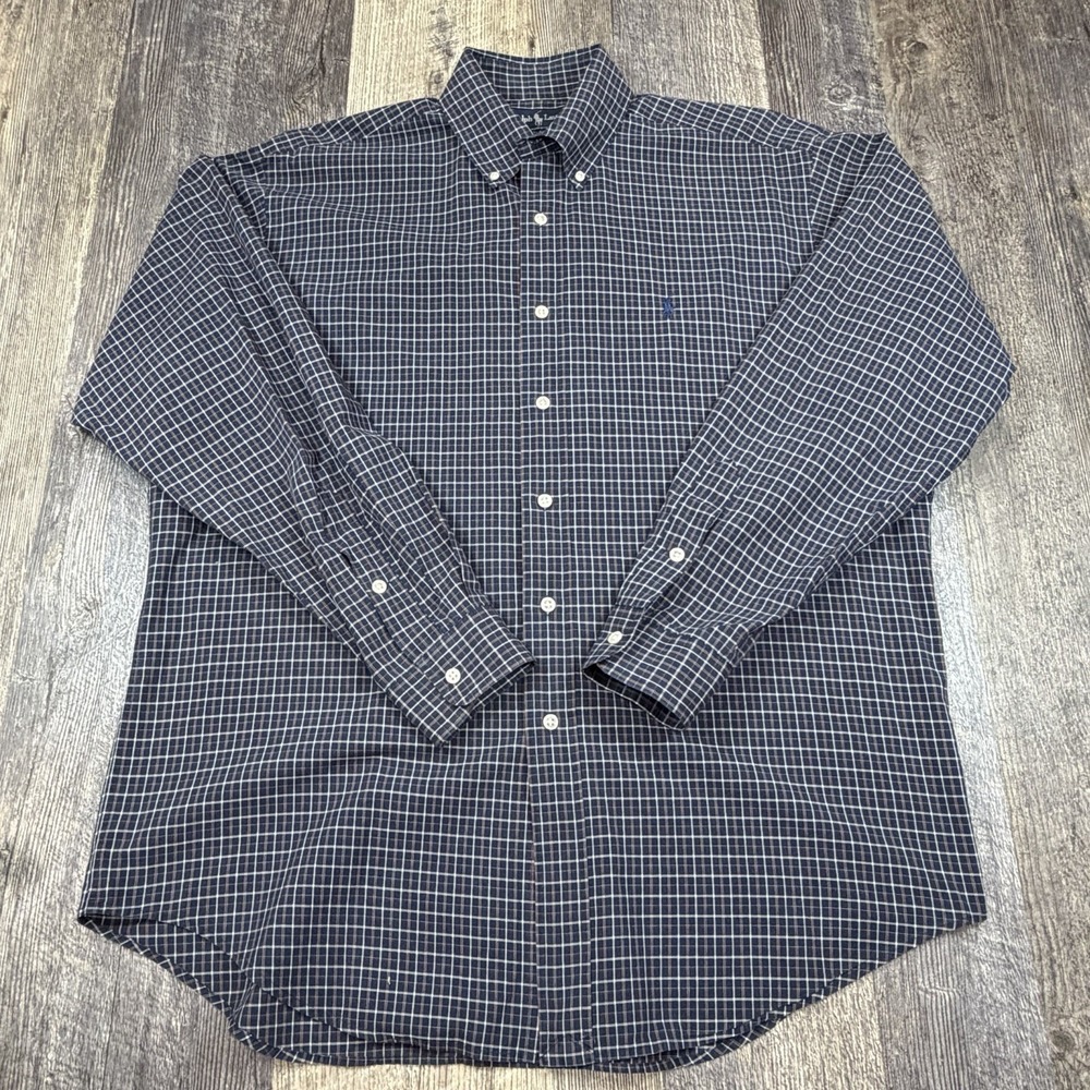 Polo Ralph Lauren Blake Button Down Shirt Men Medium Blue Plaid Long Sleeve Pony